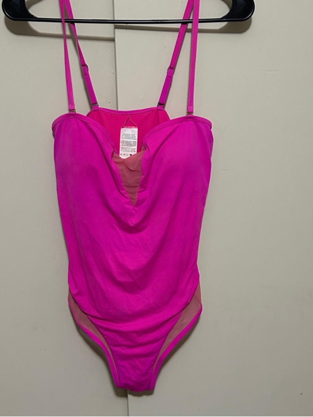 Women’s Hot Pink One-Piece Swimsuit – Adjustable Straps